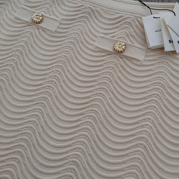 🇫🇷NWT Sandro Knit Scallop Skirt - Picture 7 of 9